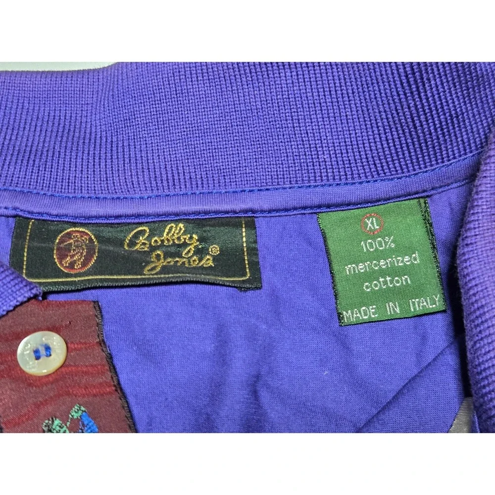 Bobby Jones Purple Golf Polo Shirt  100% Mercerized Cotton Men's L Made in Italy